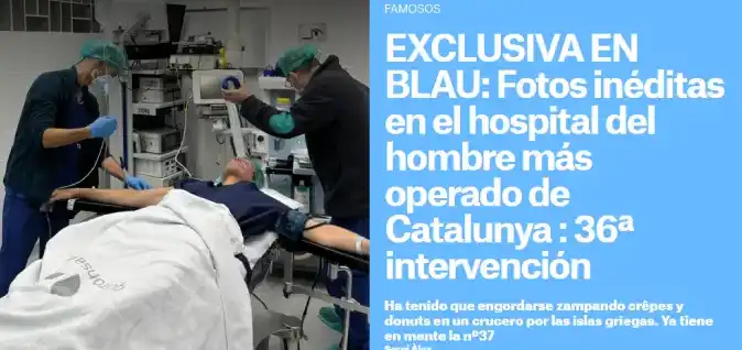 En El Nacional.cat: El hombre más operado de España y su intervención