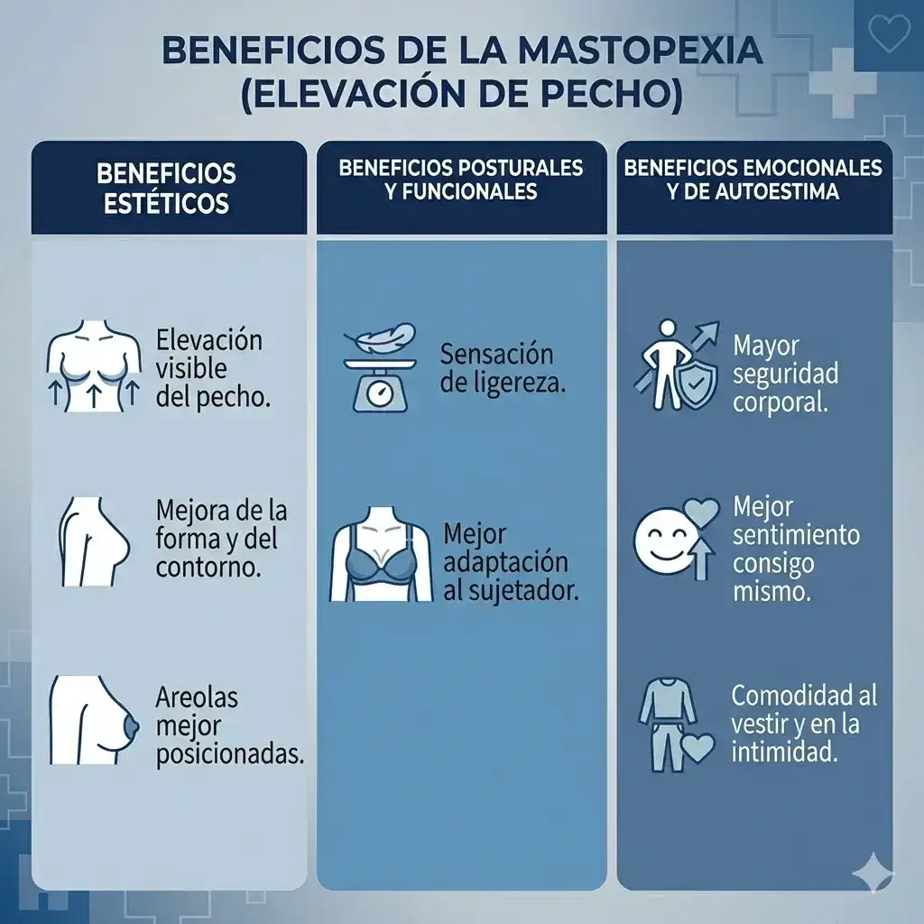 Beneficios de la mastopexia