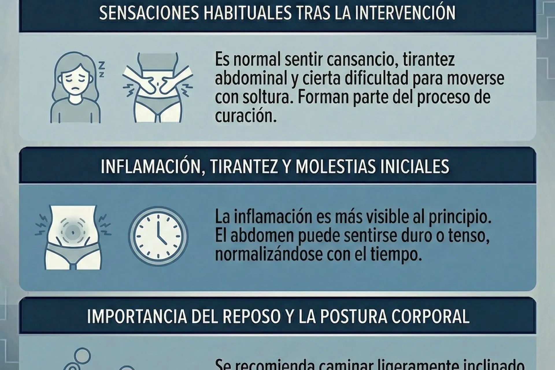  Paso a paso de la recuperación tras una abdominoplastia