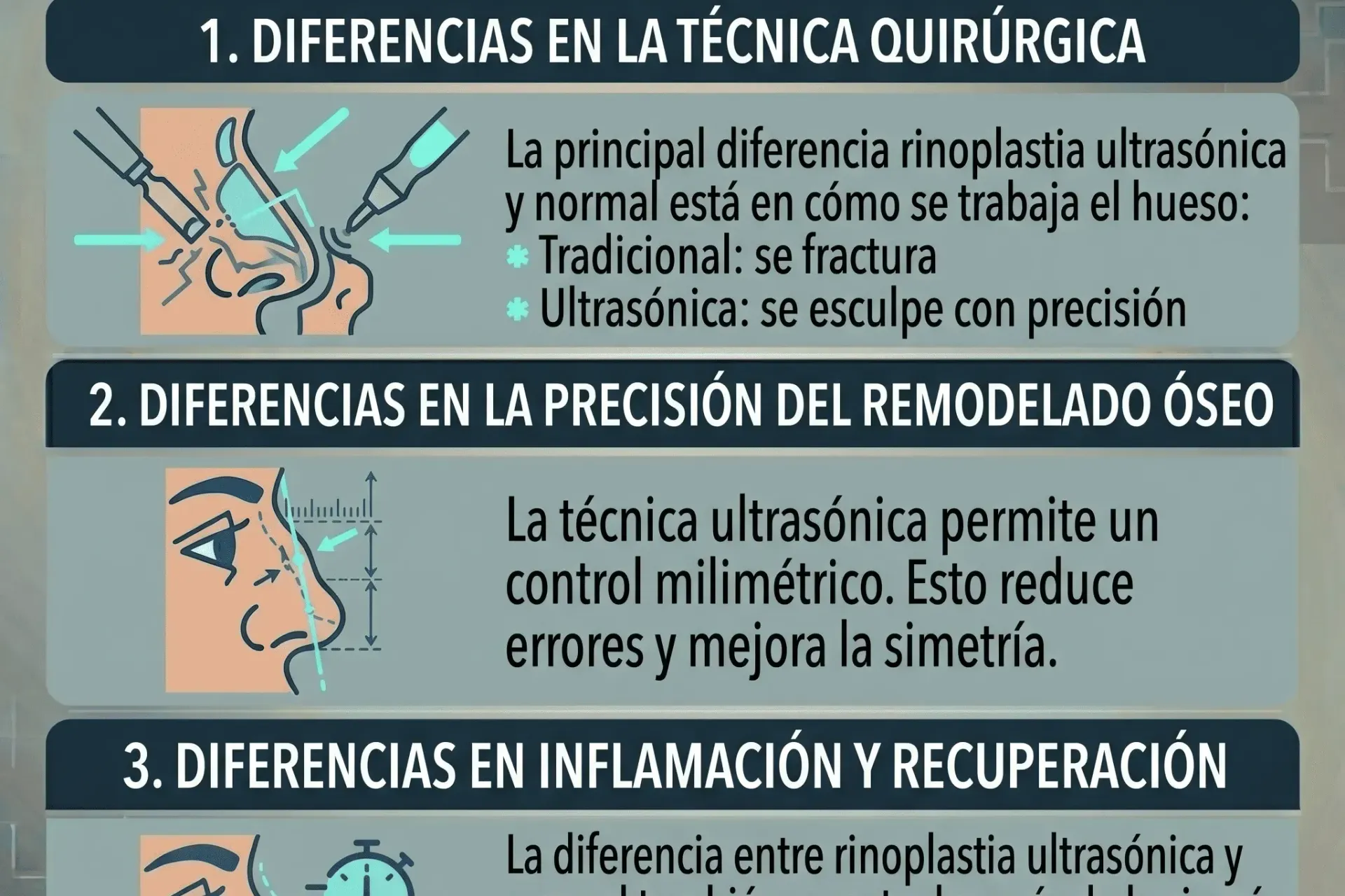 Diferencia entre rinoplastia ultrasónica y rinoplastia tradicional