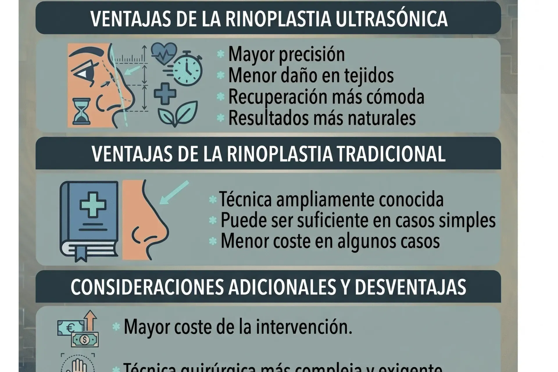 Diferencia entre rinoplastia ultrasónica y rinoplastia tradicional
